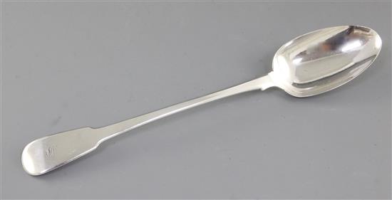 A George III silver fiddle pattern basting spoon, by Sarah Purver, Length: 310mm Weight: 3.5ozs/111grms.
